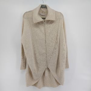 Kokun Cashmere Double Zippered Long Sweater Size Small